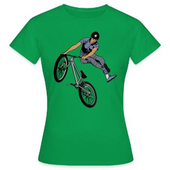 Fahrrad, Mountainbike, BMX, Dirt Bike, Slopestyle - Frauen T-Shirt - Kelly Green - Vorne - AI Model Female 172 dark (172cm)
