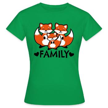 Fox Family Fox Family famille renard - Women's T-Shirt - kelly green - Front - AI Model Female 172 dark (172cm)