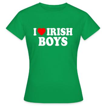 I love irish boys - Frauen T-Shirt - Kelly Green - Vorne - AI Model Female 172 dark (172cm)