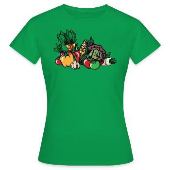 Vegetables Vegetable Basket Vegetables Vegan Plant-based - Women's T-Shirt - kelly green - Front - AI Model Female 172 dark (172cm)