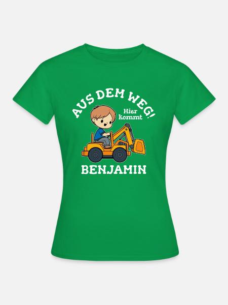 Benjamin Vorname Bagger - Frauen T-Shirt - Kelly Green