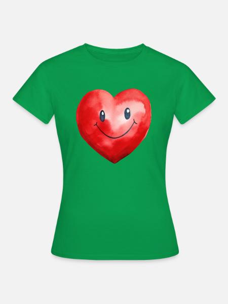 Wasserfarben Herz - Frauen T-Shirt - Kelly Green