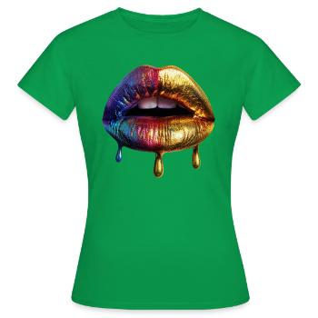 Lippen - Frauen T-Shirt - Kelly Green - Vorne - AI Model Female 172 dark (172cm)
