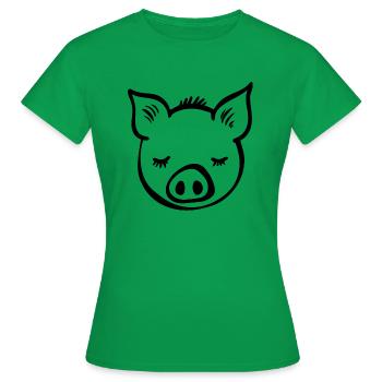 Cochon Cochon - T-shirt Femme - vert - Devant - AI Model Female 172 dark (172cm)