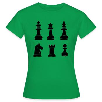 Schach Figuren - Frauen T-Shirt - Kelly Green - Vorne - AI Model Female 172 dark (172cm)
