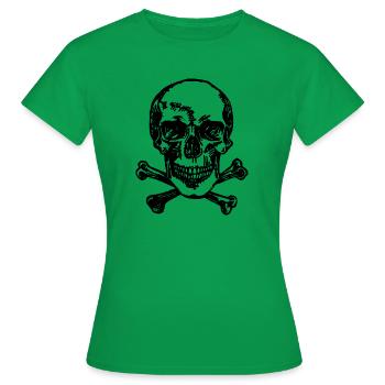 Pirate crâne et os - T-shirt Femme - vert - Devant - AI Model Female 172 dark (172cm)