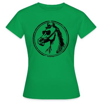 Cheval Chevaux Tête de cheval - T-shirt Femme - vert - Devant - AI Model Female 172 dark (172cm)