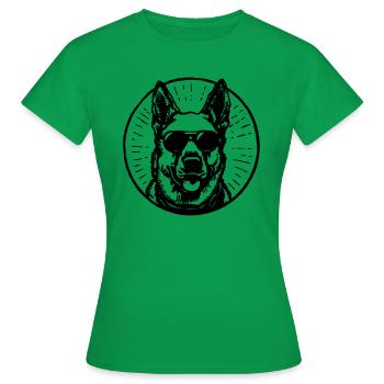 Schäferhund Hund Hundekopf - Frauen T-Shirt - Kelly Green - Vorne - AI Model Female 172 dark (172cm)