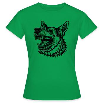 Schäferhund Hund Hundekopf - Frauen T-Shirt - Kelly Green - Vorne - AI Model Female 172 dark (172cm)