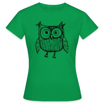 hibou hibou hibou oiseau - T-shirt Femme - vert - Devant - AI Model Female 172 dark (172cm)