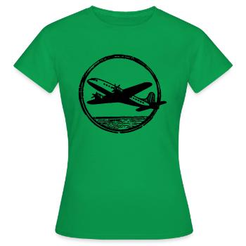 Flugzeug Pilot Flugplatz Flugsport - Frauen T-Shirt - Kelly Green - Vorne - AI Model Female 172 dark (172cm)