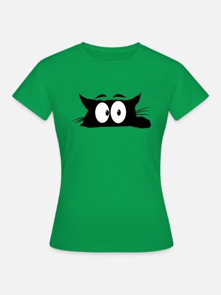 Black Cat 1 Katze - Frauen T-Shirt - Kelly Green