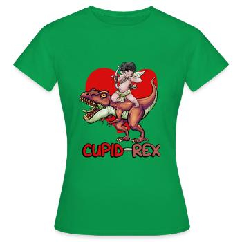 Cupid Armor T Rex Heart Valentinstag Cupid Rex - Frauen T-Shirt - Kelly Green - Vorne - AI Model Female 172 dark (172cm)