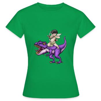 Cupid Armor T Rex Heart Valentinstag Cupid Rex - Frauen T-Shirt - Kelly Green - Vorne - AI Model Female 172 dark (172cm)