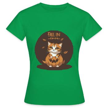Fall in Love - Women's T-Shirt - kelly green - Front - AI Model Female 172 dark (172cm)