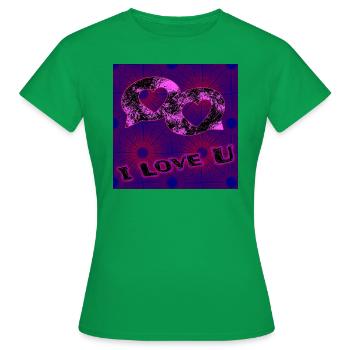 I love you - Women's T-Shirt - kelly green - Front - AI Model Female 172 dark (172cm)