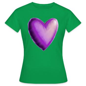 Idée cadeau violet violet coeur - T-shirt Femme - vert - Devant - AI Model Female 172 dark (172cm)
