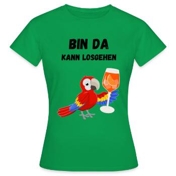 Bin da kann losgehen - Frauen T-Shirt - Kelly Green - Vorne - AI Model Female 172 dark (172cm)