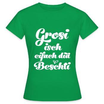 Grosi isch eifach diä beschti Oma Schweiz - Frauen T-Shirt - Kelly Green - Vorne - AI Model Female 172 dark (172cm)