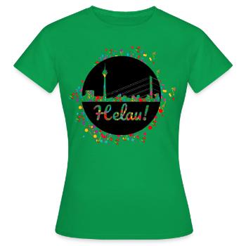 Düsseldorf, horizon, helau, confettis, carnaval, coloré - T-shirt Femme - vert - Devant - AI Model Female 172 dark (172cm)