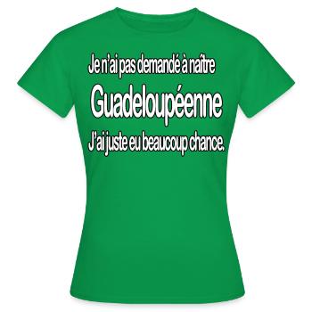 Naître guadeloupéenne - T-shirt Femme - vert - Devant - AI Model Female 172 dark (172cm)