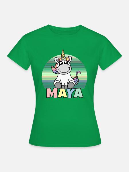 Maya Einhorn Name - Frauen T-Shirt - Kelly Green