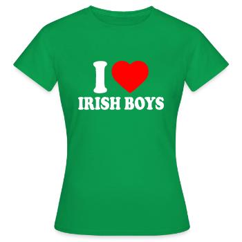 I love irish boys - Frauen T-Shirt - Kelly Green - Vorne - AI Model Female 172 dark (172cm)