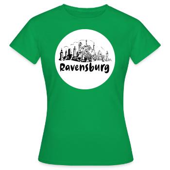 ravensburg, skyline, cercle, coupe de ciseaux, blanc - T-shirt Femme - vert - Devant - AI Model Female 172 dark (172cm)