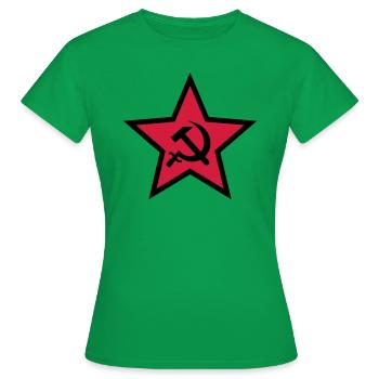 92 Hammer Sichel im Stern Russland Russia - Frauen T-Shirt - Kelly Green - Vorne - AI Model Female 172 dark (172cm)
