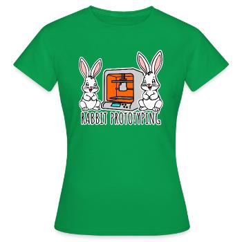 Rabbit Prototyping - Printing rabbits with 3D printer - Women's T-Shirt - kelly green - Front - AI Model Female 172 dark (172cm)