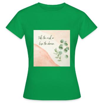 Risk or chance, Frieden & Freiheit - Frauen T-Shirt - Kelly Green - Vorne - AI Model Female 172 dark (172cm)