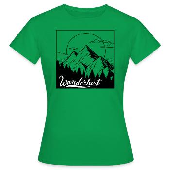 Wanderlust Premium Design - Frauen T-Shirt - Kelly Green - Vorne - AI Model Female 172 dark (172cm)