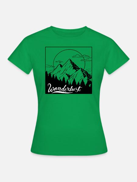 Wanderlust Premium Design - Frauen T-Shirt - Kelly Green