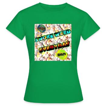 Fumer du haschich tous les jours - WeedPicture_1 - 2023 - T-shirt Femme - vert - Devant - AI Model Female 172 dark (172cm)