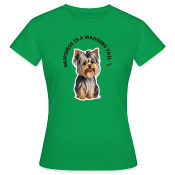 Yorkie avec joie et joie de vivre - T-shirt Femme - vert - Devant - AI Model Female 172 dark (172cm)