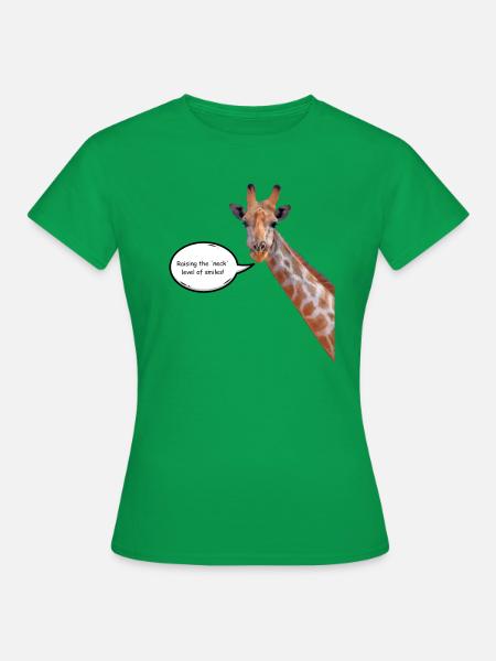 Giraffe mit ansteckendem Lächeln - Frauen T-Shirt - Kelly Green