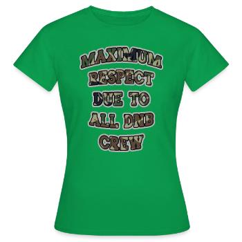 DNB Piratenradio Junglist Maximaler Respekt - Frauen T-Shirt - Kelly Green - Vorne - AI Model Female 172 dark (172cm)