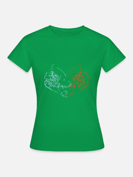 Wolfsherz - Frauen T-Shirt - Kelly Green