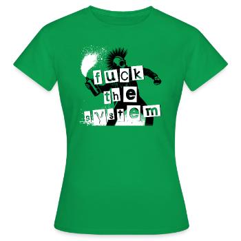 Fuck le système - T-shirt Femme - vert - Devant - AI Model Female 172 dark (172cm)