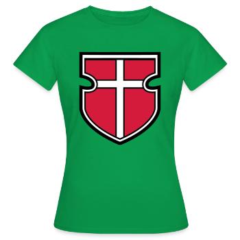wappen schild ritter kreuzritter kreuzzug kreuz go - Frauen T-Shirt - Kelly Green - Vorne - AI Model Female 172 dark (172cm)