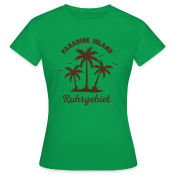 PARADISE ISLAND BROWN - Frauen T-Shirt - Kelly Green - Vorne - AI Model Female 172 dark (172cm)