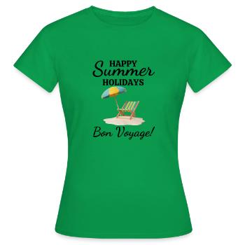 Happy Summer Holidays-Bon Voyage!-Summer Holiday - Women's T-Shirt - kelly green - Front - AI Model Female 172 dark (172cm)
