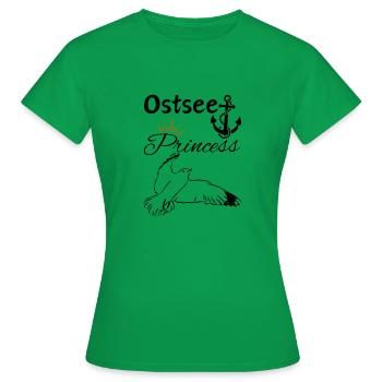 Princesse de la mer Baltique-Ancre de princesse de la mer Baltique et mouette - T-shirt Femme - vert - Devant - AI Model Female 172 dark (172cm)