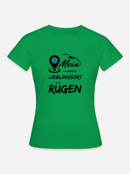 Rügen mijn favoriete plek-favoriete eiland Rügen-Möwe - Vrouwen T-shirt - kelly groen