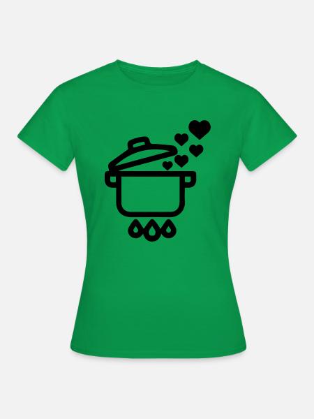 Kochen backen Food Kitchen - Frauen T-Shirt - Kelly Green