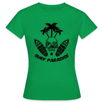 surf paradise - Frauen T-Shirt - Kelly Green - Vorne - AI Model Female 172 dark (172cm)