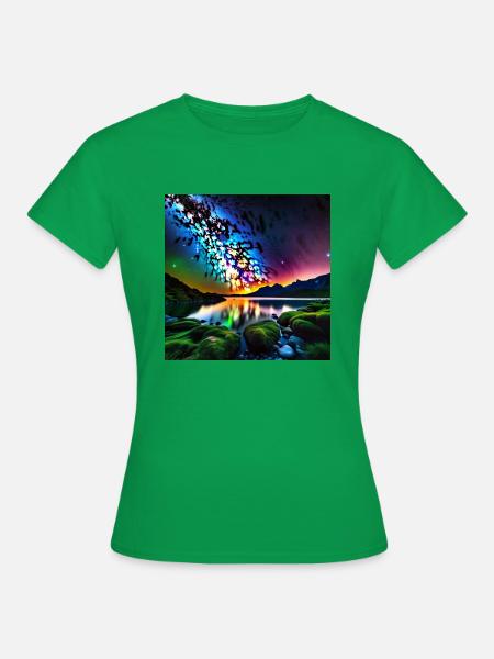 psychedelisches trippy Milchstraßen-Design - Frauen T-Shirt - Kelly Green