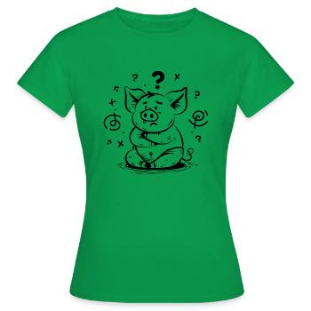 Curious Pig - Women's T-Shirt - kelly green - Front - AI Model Female 172 dark (172cm)