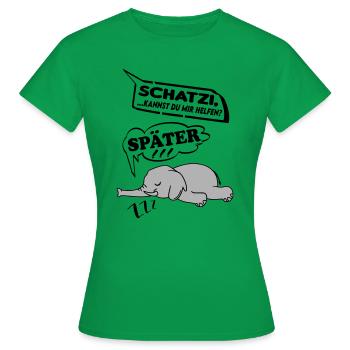 Schatzi kannst du mir helfen Elefant Help me - Frauen T-Shirt - Kelly Green - Vorne - AI Model Female 172 dark (172cm)