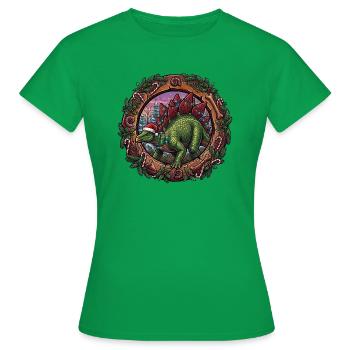 Magie de Noël du stégosaure - T-shirt Femme - vert - Devant - AI Model Female 172 dark (172cm)